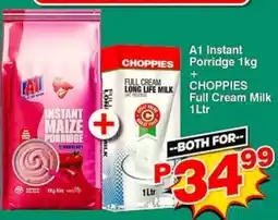 Choppies A1 Instant Porridge + CHOPPIES Full Cream Milk offer