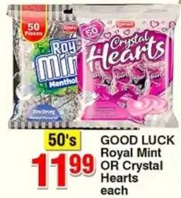 Choppies Royal Mint Menthol OR Crystal Hearts offer