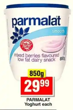 Choppies Parmalat smooth mixed berries flavoured low fat dairy snack offer