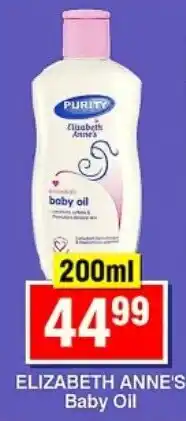Choppies ELIZABETH ANNE'S Baby Oil offer
