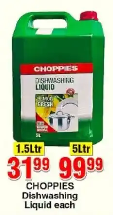 Choppies CHOPPIES Dishwashing Liquid offer