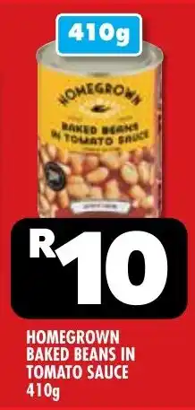 Usave HOMEGROWN BAKED BEANS IN TOMATO SAUCE offer