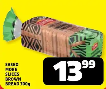 Usave SASKO MORE SLICES BROWN BREAD offer