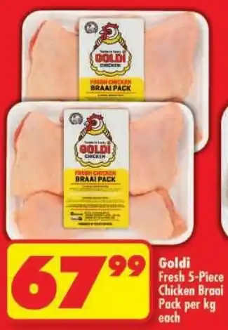 Shoprite Goldi Fresh 5-Piece Chicken Braai Pack offer