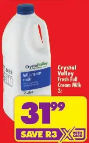 Shoprite Crystal Valley full cream milk offer