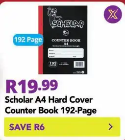 Shoprite Scholar A4 Hard Cover Counter Book 192-Page offer