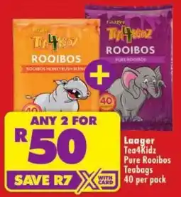 Shoprite Laager Tea4Kidz Pure Rooibos Teabags offer