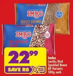 Shoprite Imbo Lentils/Red Speckled Beans offer