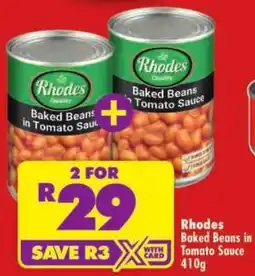 Shoprite Rhodes Baked Beans in Tomato Sauce offer