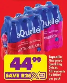 Shoprite aQuellé Flavoured Sparkling Drinks offer