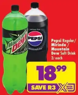 Shoprite Pepsi Regular / Mirinda / Mountain Dew Soft Drink offer