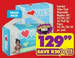 Shoprite Lovies Value Pack Disposable Nappies offer