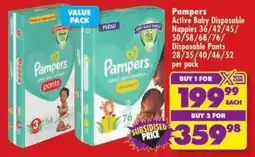 Shoprite Pampers Active Baby Disposable Nappies offer