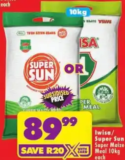 Shoprite Iwisa Super Sun Super Maize Meal offer