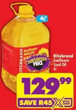 Shoprite Ritebrand Sunflower Seed Oil offer