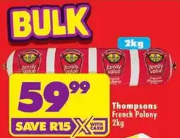 Shoprite Thompsons French Polony offer