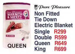 President Hyper Pure Pleasure Non Fitted Tie Down Electric Blanket Queen offer