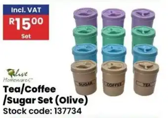 Africa Cash and Carry Tea/Coffee /Sugar Set (Olive) offer