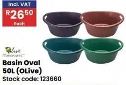 Africa Cash and Carry Olive Homewares Basin Oval 50L offer