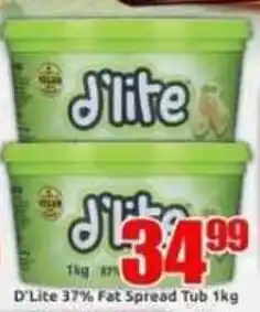 Three Star Cash and Carry d'lite 37% Fat Spread Tub offer