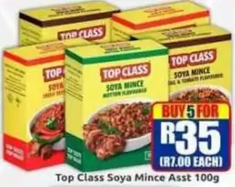 Three Star Cash and Carry Top Class Soya Mince Assorted offer