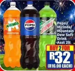 Three Star Cash and Carry Pepsi/Mirinda/Mountain Dew Soft Drink offer