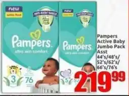 Three Star Cash and Carry Pampers Active Baby Jumbo Pack offer