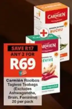 Checkers Carmién Tagless Teabags offer