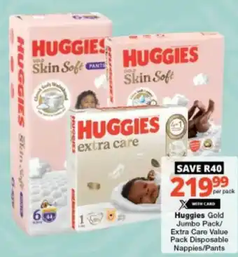 Huggies Gold Jumbo Pack/Extra Care Value Pack Nappies/Pants
