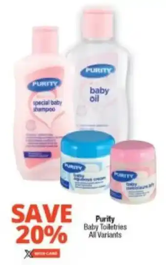 Checkers Purity Baby Toiletries offer