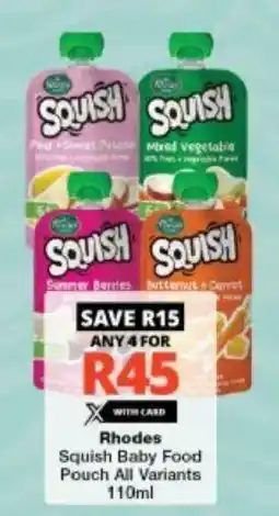 Checkers Squish Baby Food Pouch offer