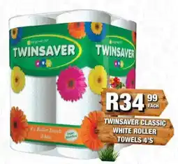 Take 'n Pay TWINSAAVER CLASSIC WHITE ROLLER TOWELS offer