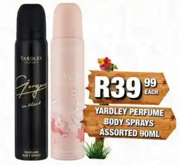Take 'n Pay YARDLEY PERFUME BODY SPRAYS Assorted offer