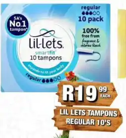 Take 'n Pay lil-lets smartfit tampons offer