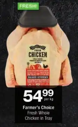 Checkers Farmer's Choice Fresh Whole Chicken in Tray offer