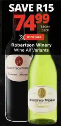 Checkers Robertson Winery Wine All Variants offer