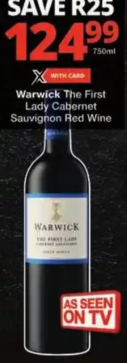 Checkers Warwick The First Lady Cabernet Sauvignon Red Wine offer