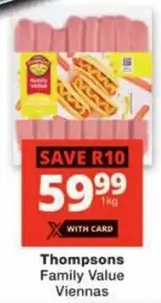 Checkers Thompsons Family Value Viennas offer