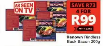 Checkers Renown Rindless Back Bacon offer