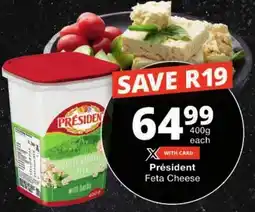 Checkers Président Feta Cheese offer