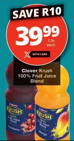 Checkers Clover Krush 100% Fruit Juice Blend offer