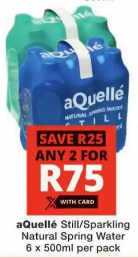 Checkers aQuellé Natural Spring Water offer