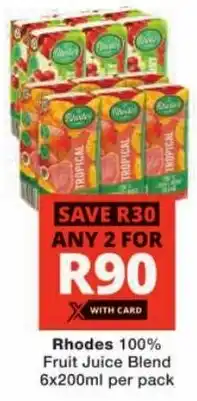 Checkers Rhodes 100% Fruit Juice Blend offer