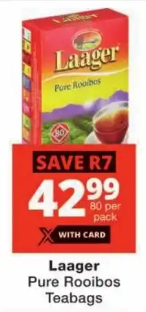 Checkers Laager Pure Rooibos Teabags offer