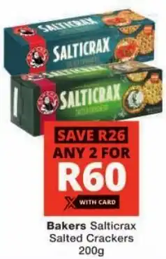 Checkers Bakers Salticrax Salted Crackers offer