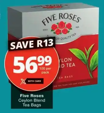 Checkers Five Roses Ceylon Blend Tea Bags offer