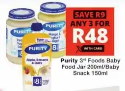 Checkers Purity 3rd Foods Baby Food Jar offer