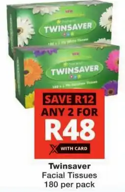 Checkers Twinsaver Facial Tissues offer