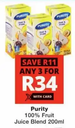 Checkers Purity 100% Fruit Juice Blend offer