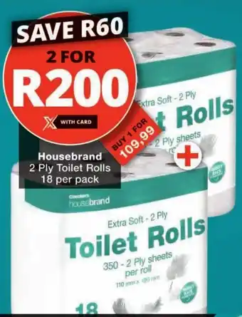 Checkers Housebrand 2 Ply Toilet Rolls offer